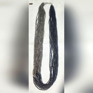 30 inch Necklace,  Grey and Blue